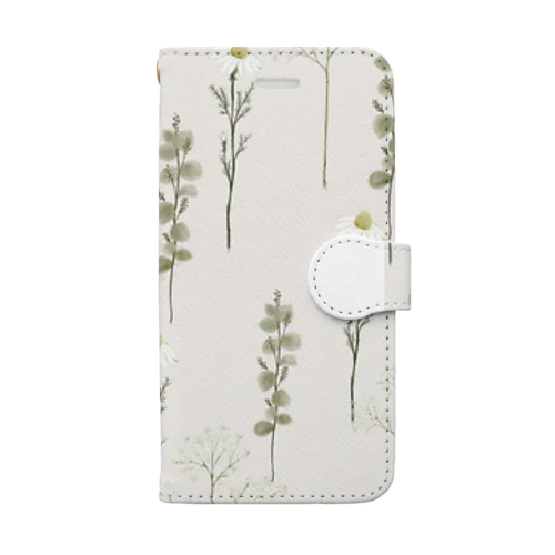 donguri to ie.×くるもり雑貨店ナチュフラワー Book-Style Smartphone Case