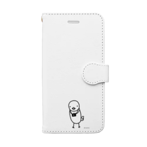 ひよこカメラマン（黒） Book-Style Smartphone Case