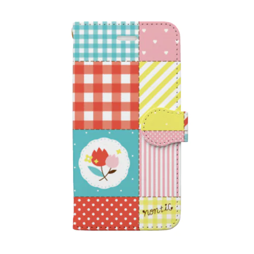 カラフルパッチワーク Book-Style Smartphone Case