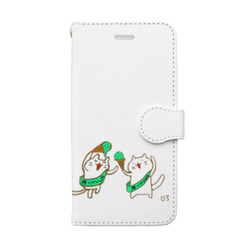チョコミン党の踊り Book-Style Smartphone Case