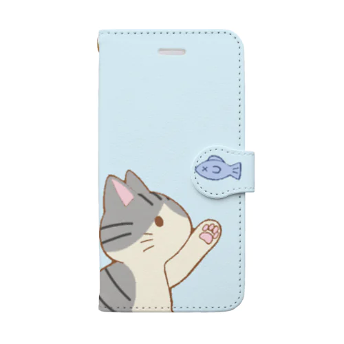 お魚にゃー　サバ白 Book-Style Smartphone Case