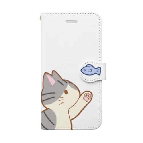 お魚にゃー　サバ白 Book-Style Smartphone Case