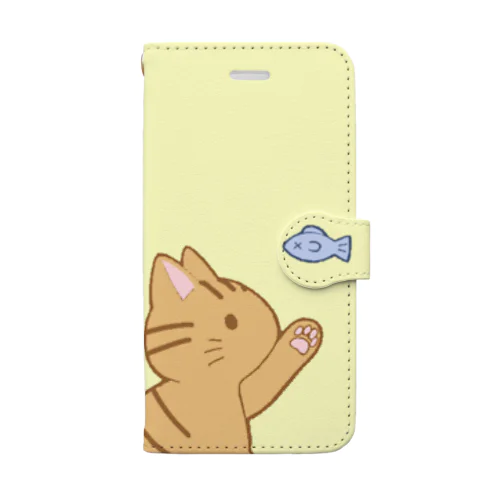 お魚にゃー　茶トラ Book-Style Smartphone Case