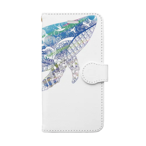 切り絵のクジラスマホケース Book-Style Smartphone Case