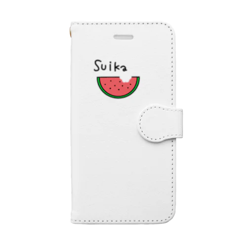 たべかけのスイカ Book-Style Smartphone Case