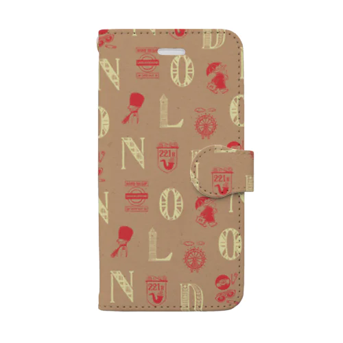 🌍 世界のまち 🇬🇧 イギリス・ロンドン (ブラウン) Book-Style Smartphone Case