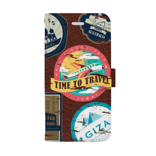 【iPhone 8/7/SE(第2世代)のみ】Travel Bag【フリー素材使用】 手帳型スマホケース