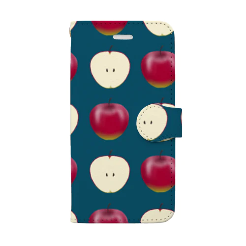 ちょっと毒々しい赤リンゴ柄 Book-Style Smartphone Case