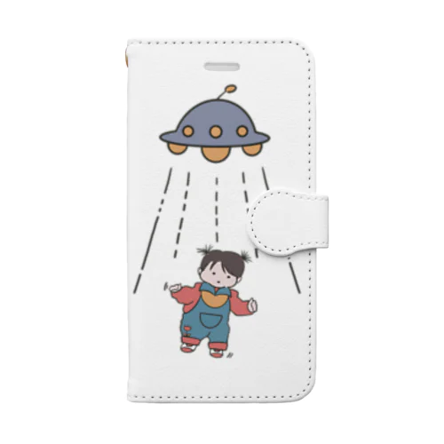 UFOと女の子(色付) Book-Style Smartphone Case