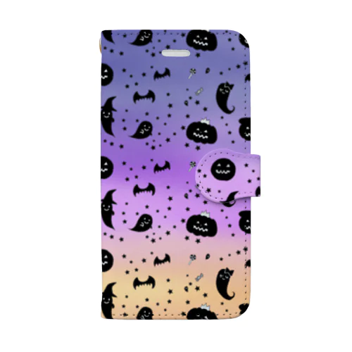 おばけパレード グラデ空 Book-Style Smartphone Case