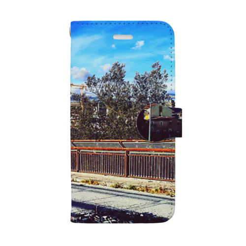ラクイラの街角と道路 Book-Style Smartphone Case