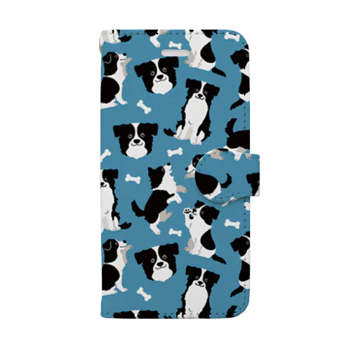 ボーダーコリーがいっぱい Book-Style Smartphone Case