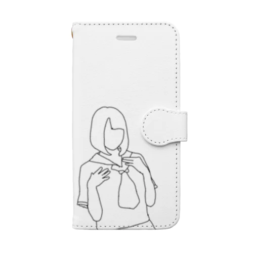 ショートカットの女の子 Book-Style Smartphone Case