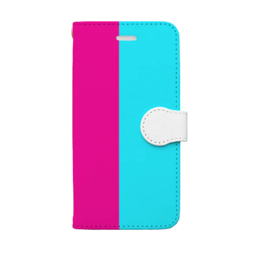 推し色シリーズ水色×ピンク Book-Style Smartphone Case