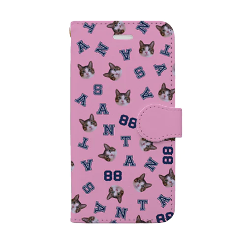 まいにちサン太88ピンク Book-Style Smartphone Case