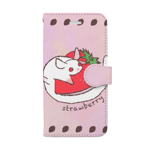 フクモモ愛好会。(アルビノ×いちご) Book-Style Smartphone Case