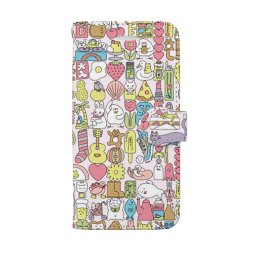 ぎゅうぎゅう(パステルカラー) Book-Style Smartphone Case