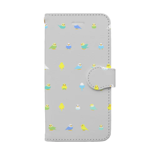 ちみまめセキセイインコちゃん【まめるりはことり】 Book-Style Smartphone Case