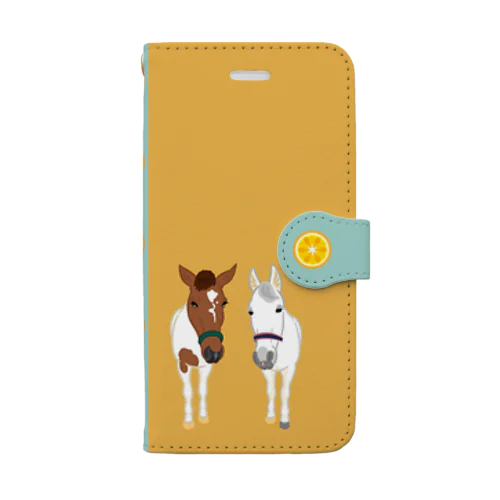 チビスケ&シロちゃんなかよしスマホケース(おみかん) Book-Style Smartphone Case