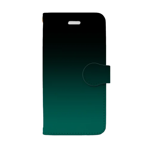 手帳型スマホケース/グリーンブラックグラデーション Book-Style Smartphone Case