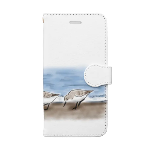 波打ち際のミユビシギ Book-Style Smartphone Case
