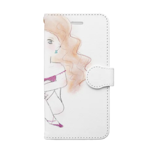 青い目の女の子 Book-Style Smartphone Case