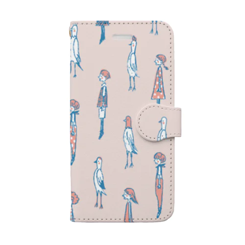I WISH I WERE A BIRD.ピンク Book-Style Smartphone Case