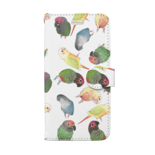 たっぷりウロコインコちゃん【まめるりはことり】 Book-Style Smartphone Case