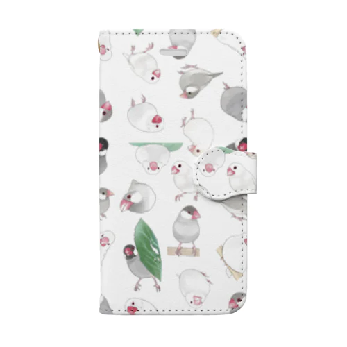 たっぷり文鳥ちゃん【まめるりはことり】 Book-Style Smartphone Case