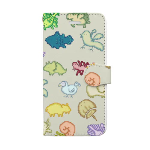 ドット古生物 Book-Style Smartphone Case