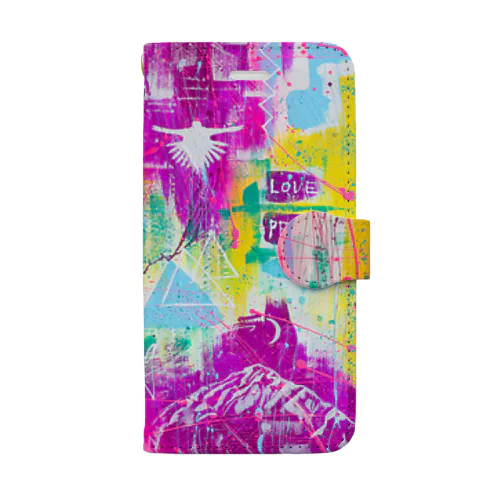 北アルプス雷鳥Love＆Peace Book-Style Smartphone Case
