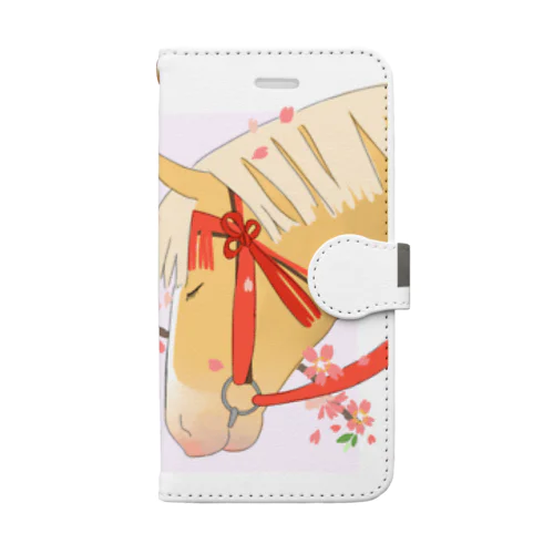 桜まつりの馬 Book-Style Smartphone Case