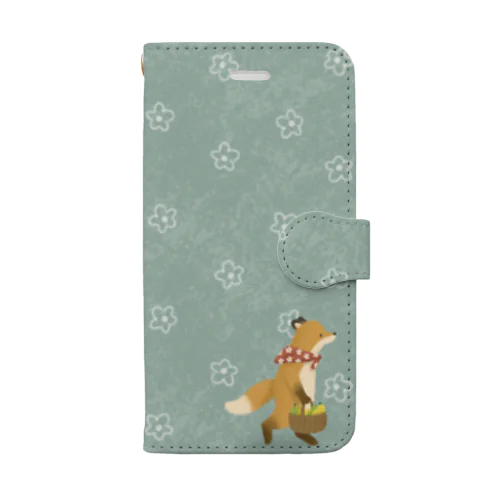 きつねさんの梨（花あり） Book-Style Smartphone Case
