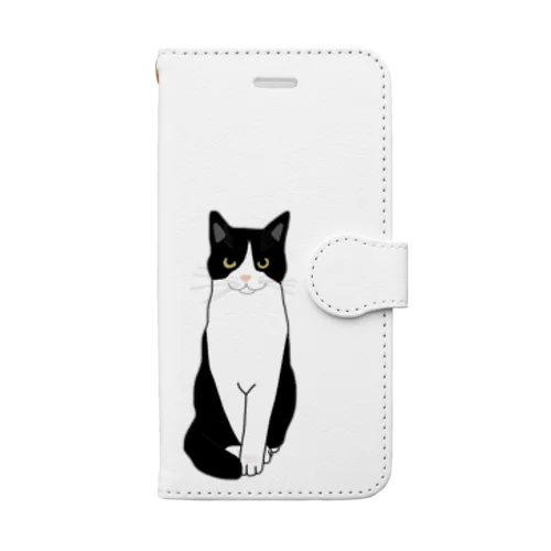 お利口さんのハチワレちゃん Book-Style Smartphone Case