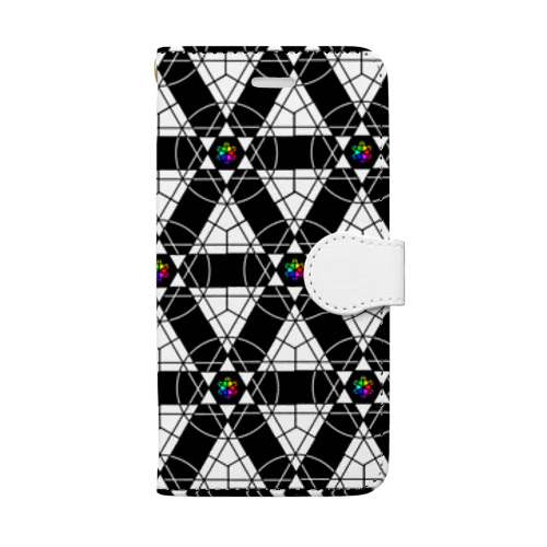 六芒星カラー -柄- Book-Style Smartphone Case