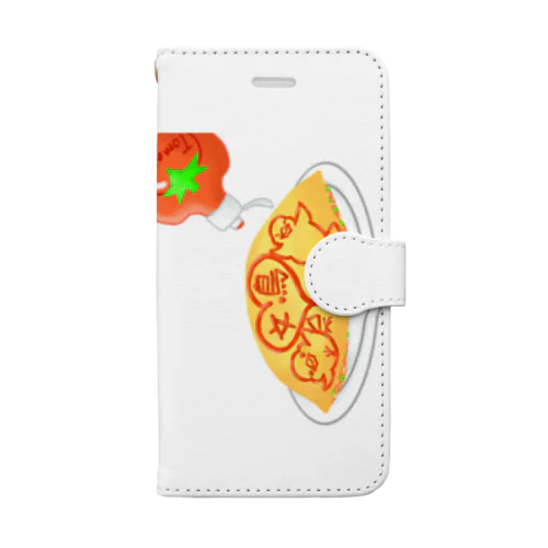 ラブ文鳥オムライス 縦長 Book-Style Smartphone Case