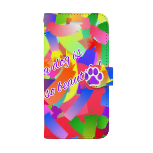 犬のいない人生なんて…カラフルスマホ手帳型ケース Book-Style Smartphone Case