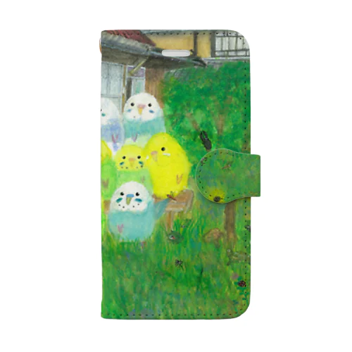 インコ集合写真 Book-Style Smartphone Case