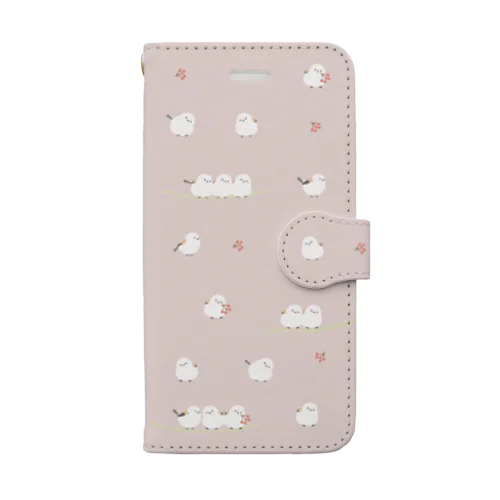 シマエナガちゃん・桃色 Book-Style Smartphone Case