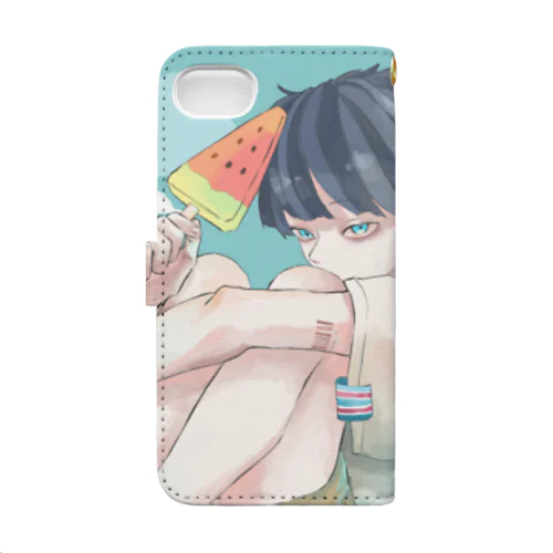 夏の少年 Book-Style Smartphone Case