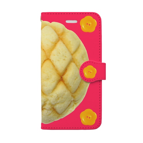 メロンパンと花ボタン iPhone6/6s/7/8用 Book-Style Smartphone Case