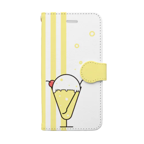 くりぃむそーだ yellow 手帳型スマホケース