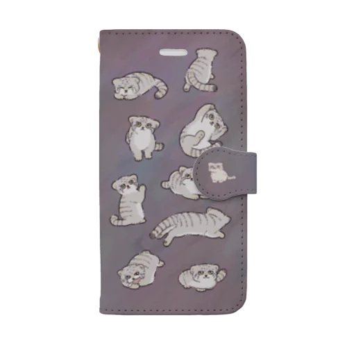 マヌルネコ(水彩風ブラウン) Book-Style Smartphone Case