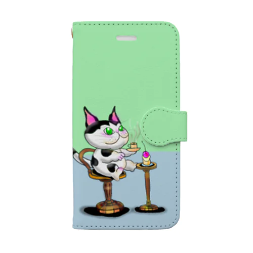 猫さんのコーヒータイム Book-Style Smartphone Case