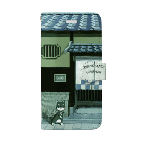 くろしばのマロ　スマホケースiPhone8/7 手帳型スマホケース