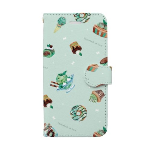 チョコミント Book-Style Smartphone Case