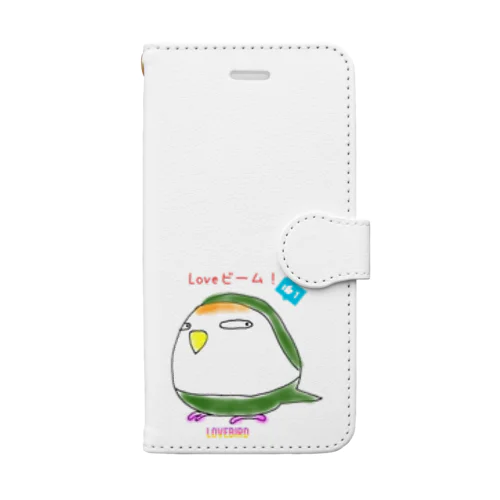 コザクラインコのLoveビーム！✨ Book-Style Smartphone Case