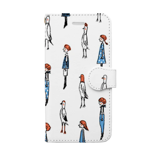 I WISH I WERE A BIRD.青い服 Book-Style Smartphone Case