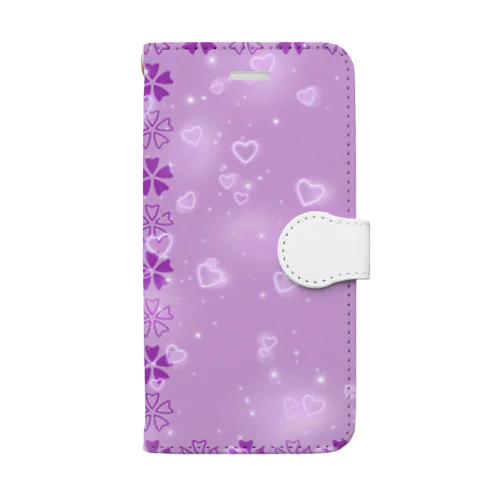 桜ハート Book-Style Smartphone Case