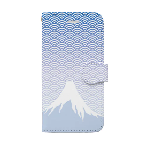 青海波と富士山 Book-Style Smartphone Case